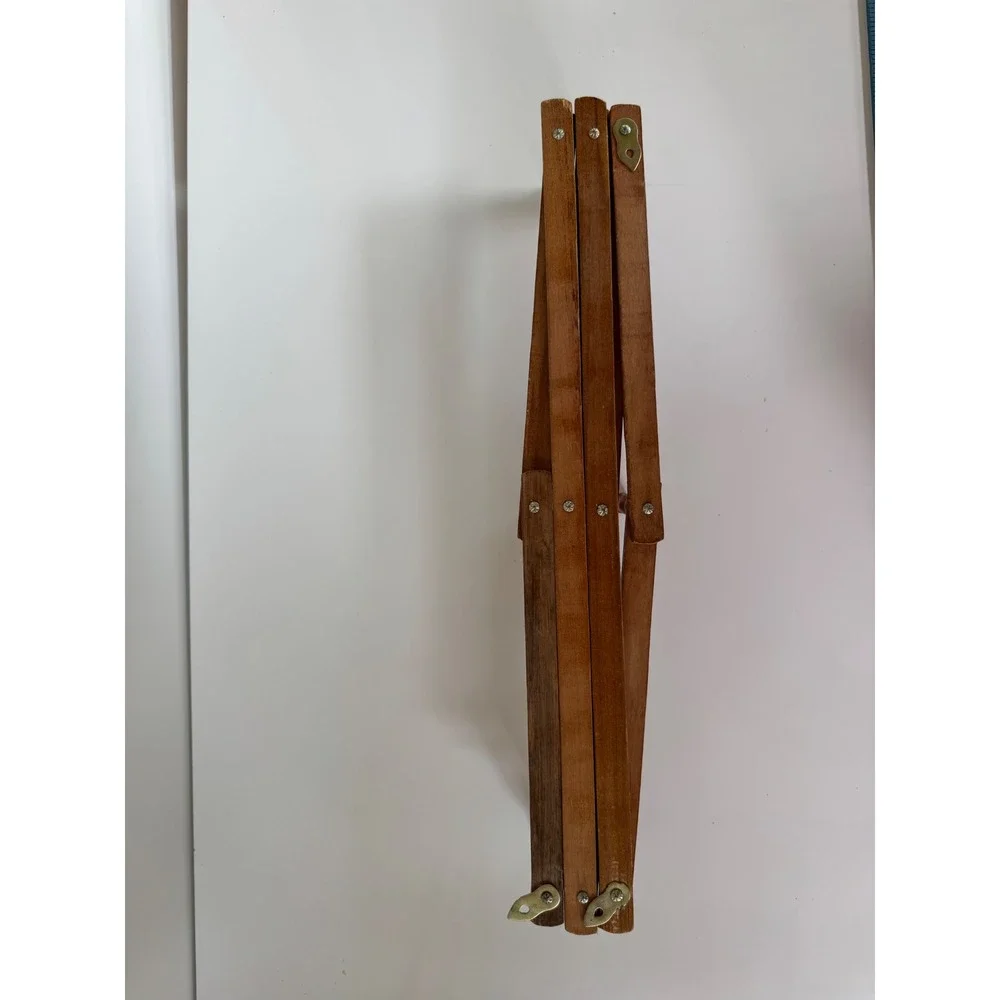 Vintage Wood Accordion Wall Rack Expandable 10 Peg Hat Coat Mug Rack Brown